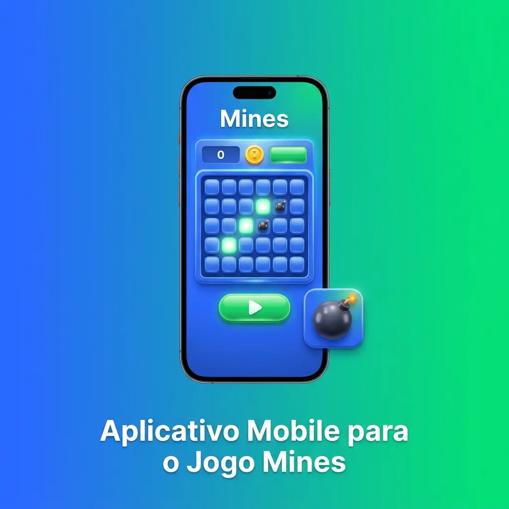 Aplicativo mobile para jogar Mines no celular com acesso rápido, bônus e interface otimizada para Android e iOS