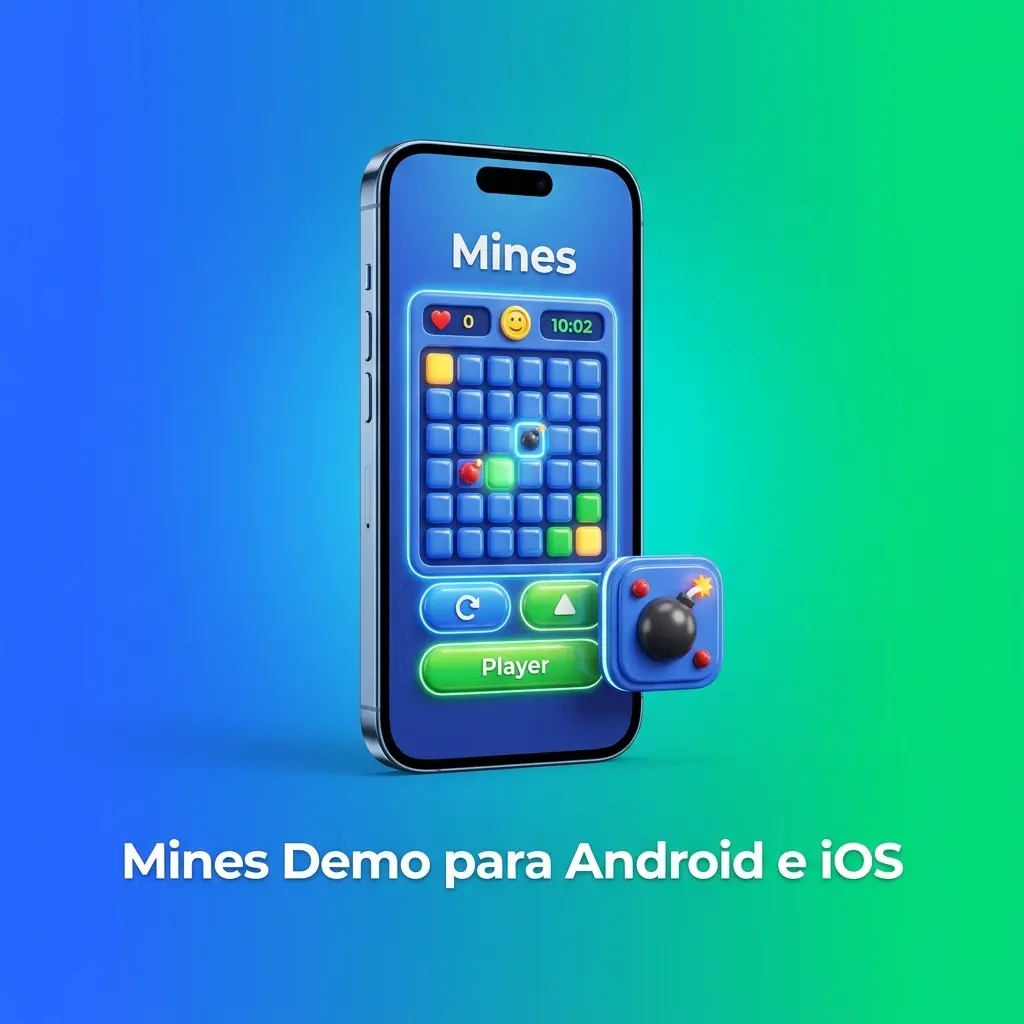 Aplicativo 1win para Android e iOS com acesso ao jogo Mines demo em dispositivos móveis