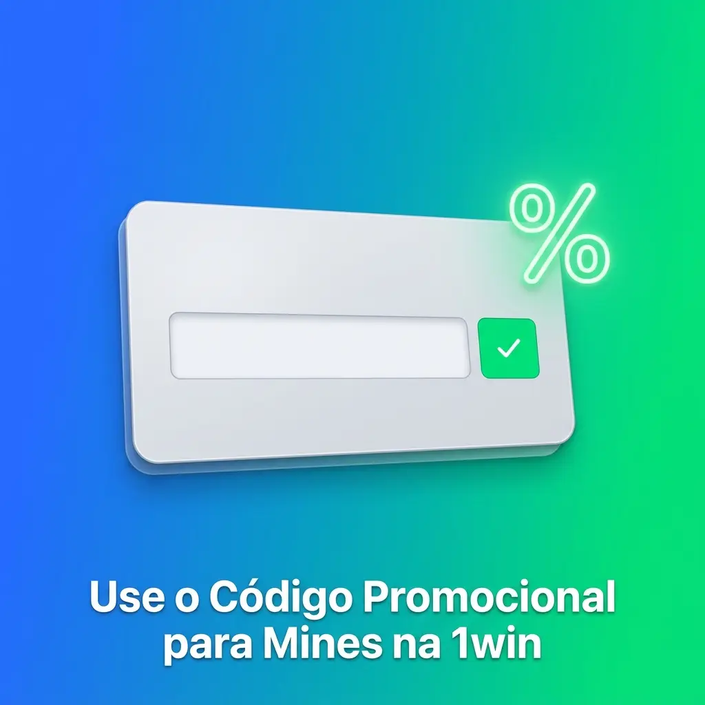 Código promocional 1WINBR para Mines na 1win inserido no perfil do aplicativo para bônus extra